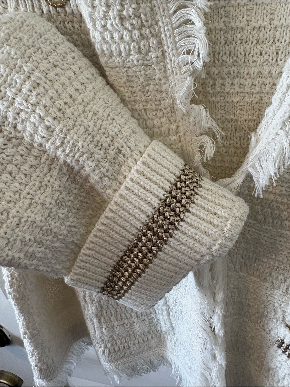 Lilly Pulitzer Cream Bouclé Fringe Trim Jacket - Picture 9 of 12